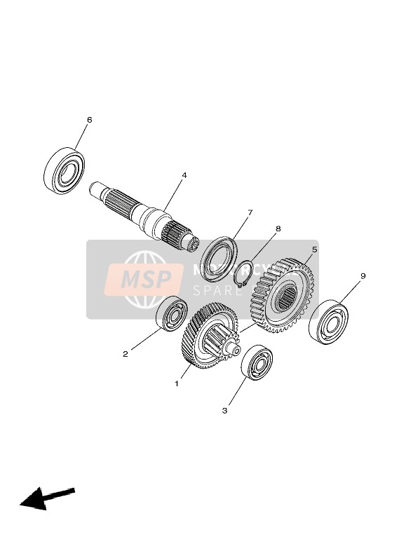 B8AE74210000, Axle, Drive, Yamaha, 0